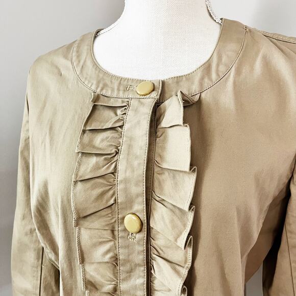 Talbots Khaki Ruffle Jacket - Picture 2 of 6